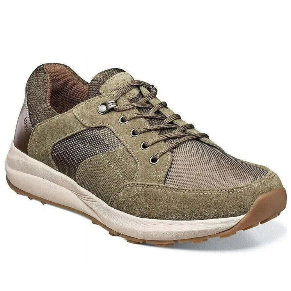 Nunn Bush Olive Green Suede & Mesh Lace-Up Sneaker